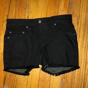 Garter+Derringer black denim shorts